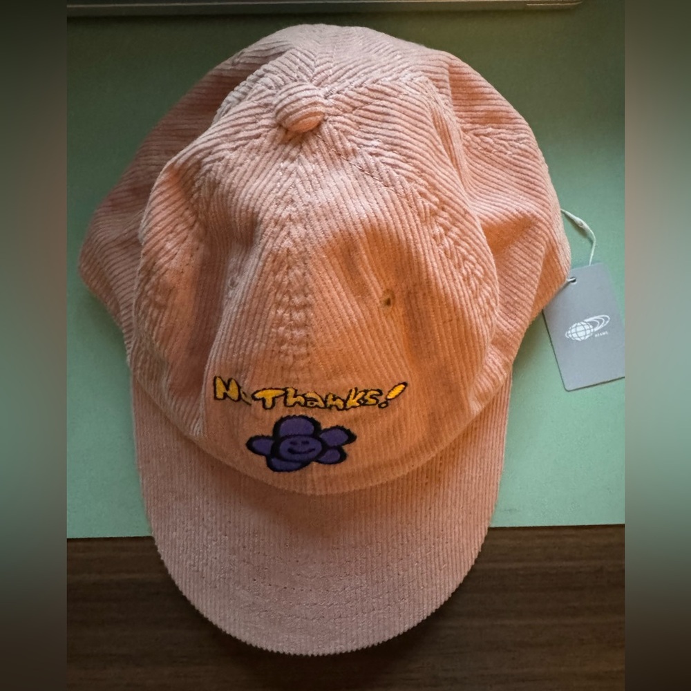 BEAMS Pink Corduroy Hat